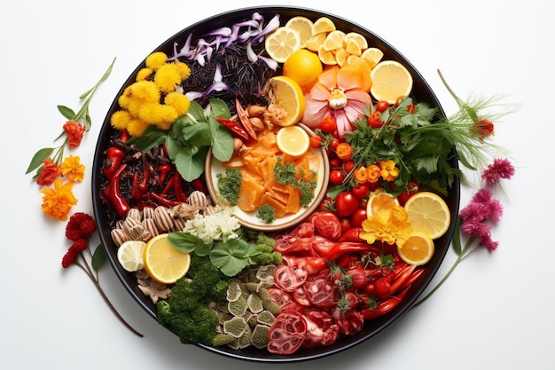 Farfurie cu mâncare colorată